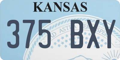 KS license plate 375BXY