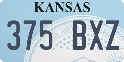 KS license plate 375BXZ