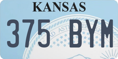 KS license plate 375BYM