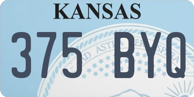 KS license plate 375BYQ