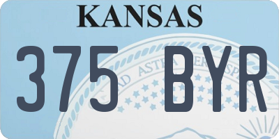 KS license plate 375BYR