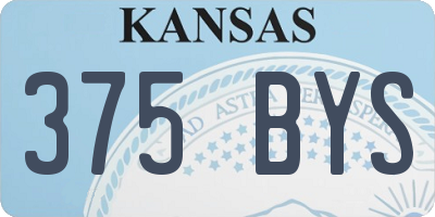 KS license plate 375BYS