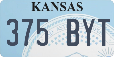KS license plate 375BYT