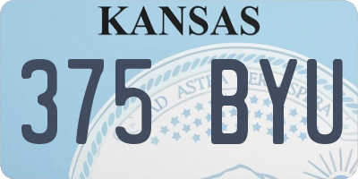 KS license plate 375BYU