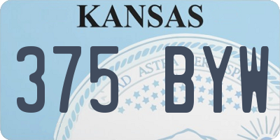 KS license plate 375BYW