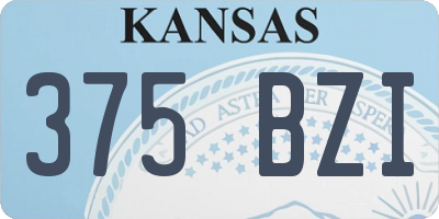 KS license plate 375BZI