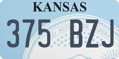 KS license plate 375BZJ