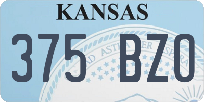 KS license plate 375BZO