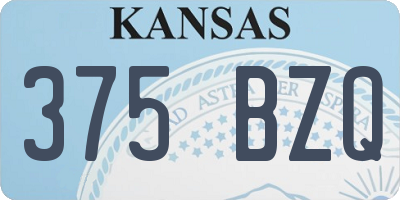 KS license plate 375BZQ