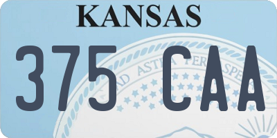 KS license plate 375CAA