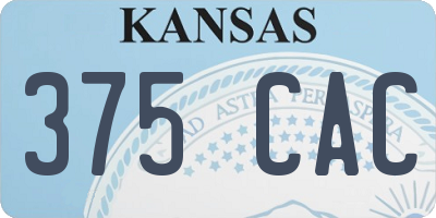 KS license plate 375CAC