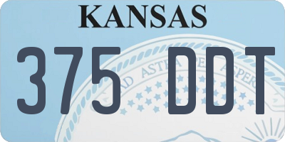 KS license plate 375DDT