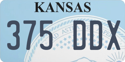 KS license plate 375DDX