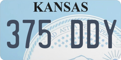 KS license plate 375DDY