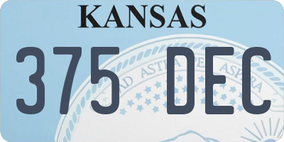 KS license plate 375DEC