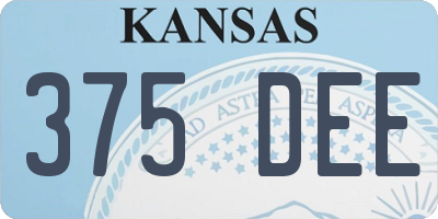 KS license plate 375DEE