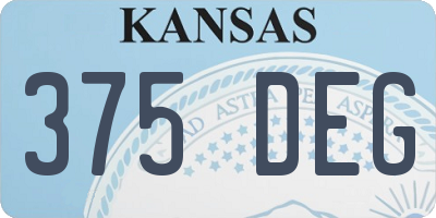 KS license plate 375DEG