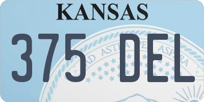 KS license plate 375DEL