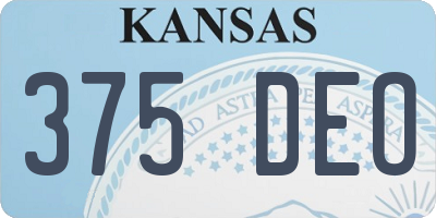 KS license plate 375DEO