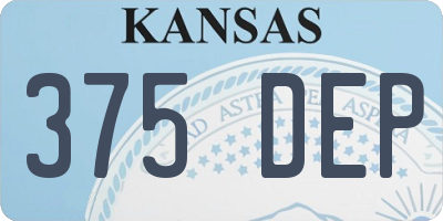 KS license plate 375DEP