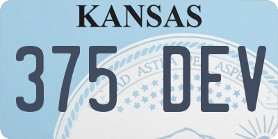 KS license plate 375DEV
