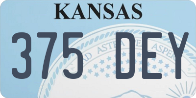 KS license plate 375DEY