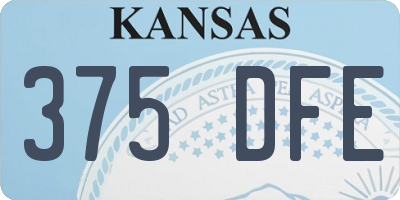 KS license plate 375DFE