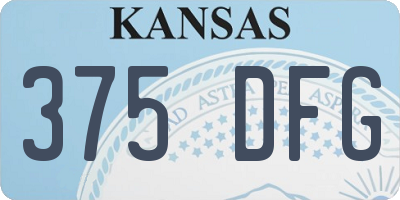KS license plate 375DFG