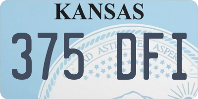 KS license plate 375DFI
