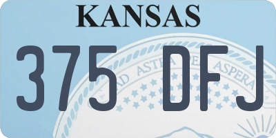 KS license plate 375DFJ