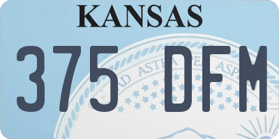 KS license plate 375DFM