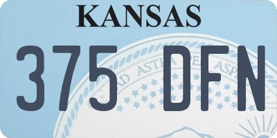 KS license plate 375DFN