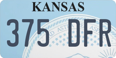 KS license plate 375DFR