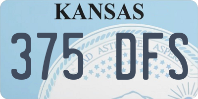KS license plate 375DFS