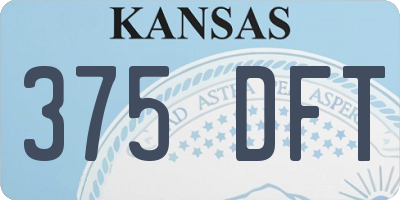 KS license plate 375DFT