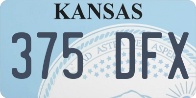 KS license plate 375DFX