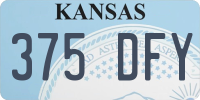 KS license plate 375DFY