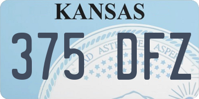 KS license plate 375DFZ