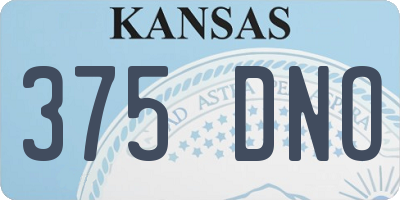 KS license plate 375DNO
