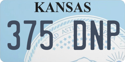 KS license plate 375DNP
