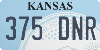 KS license plate 375DNR