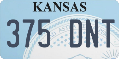 KS license plate 375DNT
