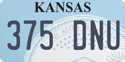 KS license plate 375DNU