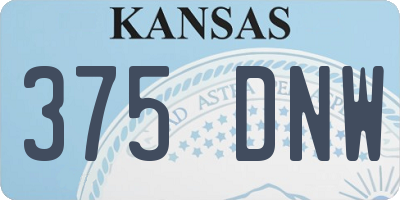 KS license plate 375DNW