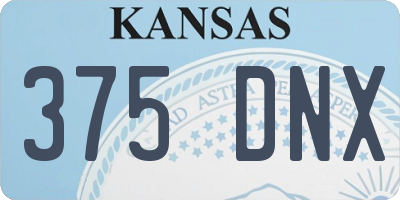 KS license plate 375DNX