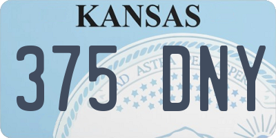 KS license plate 375DNY