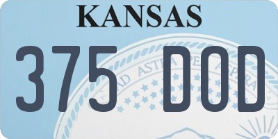 KS license plate 375DOD