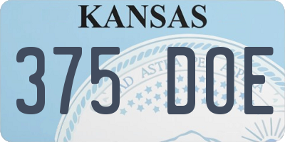 KS license plate 375DOE