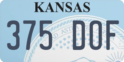KS license plate 375DOF