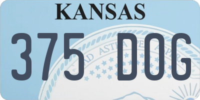 KS license plate 375DOG